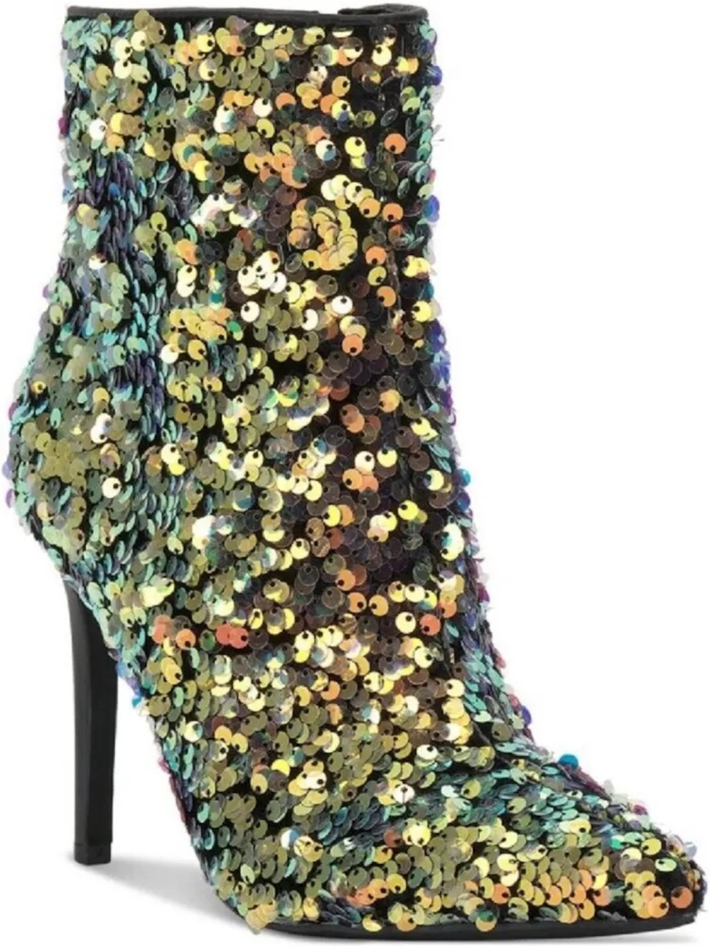 INC International Concepts Iridescent Gold Sequin Ankle Boot - Multicolor